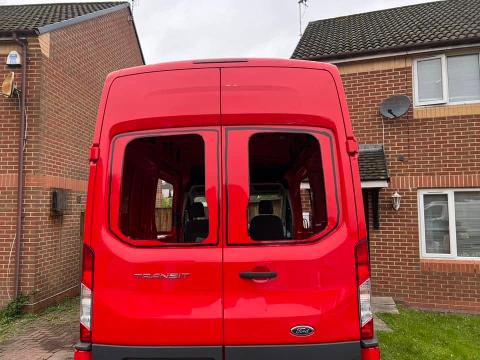 Ford Transit after professional side window fitting